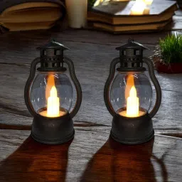 LED Lantern Best for Diwali Wedding Party Home Decoration Zipper Charm Black Plastic Hanging Lantern-26