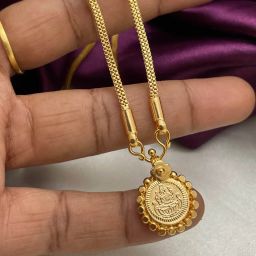 Lakshmidevi Pendant with Impon chain Gold-plated Plated Brass Chain-22
