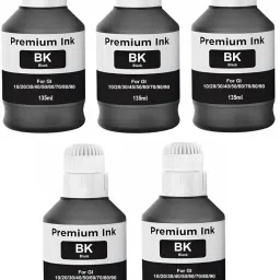 canoff GI-70/71 Ink (135ml X 5 Bottle)Compatible For PIXMA GM2070, GM4070 Printers Black Ink Bottle-image-1