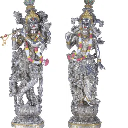 Decorative Silver Plated Radha Krishna Showpiece Ideal for Home & Office Decor Decorative Showpiece-35.5 cm-20