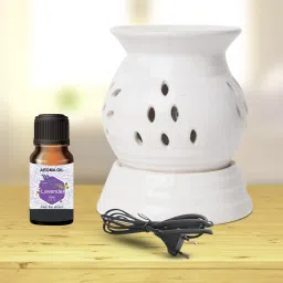 PEEPRESION Electric Round Oil Diffuser With 1 Levender Aroma Oil (10ml Each) Night Lamp | Home, Office, Spa, Bedroom, Club, Temple, Pub Bar, Gym Diffuser-33