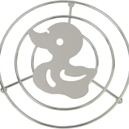 Round Table Ring, Design Duck, Iron (Hot Pot Stand) (Trivet) (WDA-TR-Duck) Chrome Trivet-44