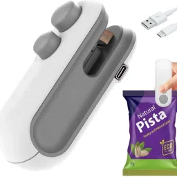 Portable Sealing Machine 2-in-1 | USB Rechargeable Heat Sealer with Cutter| Hand Held Heat Sealer-image-44