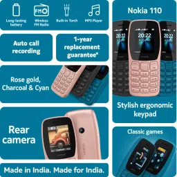nokia 110 Dual sim Keypad Phone with FM Radio, Auto Call Recording image 4