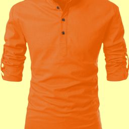 poshside Men Solid Cotton Blend Straight Kurta-picture-40