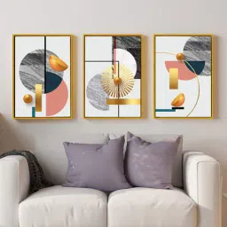 art street Framed Abstract Marbling Geometry Canvas Art Painting Prints Modern Wall Decorative Framed-picture-1