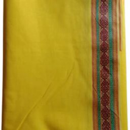 SMART SEWINGERS Men's Cotton Dhoti Length Approx 4.5 Meter Yellow Colored (Pack of 1) Striped Women Dhoti-image-48