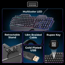 ZEBRONICS Zeb-Optimus (Zeb-KMC 2) Wired USB Standard Gaming Keyboard Compatible with Desktop, Laptop, Mac image 4