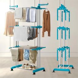 12 Month Warranty Rust Free Premium Material with Wheels Foldable Featuring a high load-bearing capacity of up to 80 kg, this clothes drying stand Towel Holder-image-78
