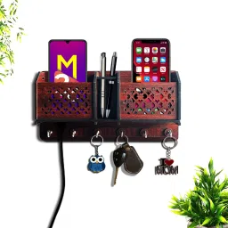 Wooden Phone Stand And Pen Stand KeyHolder / Keyholder for Wall Decor Wood Key Holder-image-80