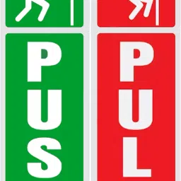 21 cm Self Adhesive Push and Pull Sign Stickers - Set of 1 Push & 1 Pull Self Adhesive Sticker-image-0