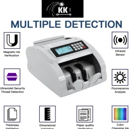 KK MART Automatic Cash Counting Machine with Fake Detection & Updated for All New Notes Note Counting Machine image 2