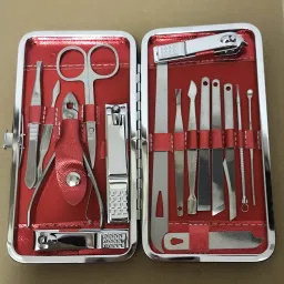 Professional Manicure Set Nail Clipper -16 Piece Stainless Steel Nail Care Aids -Fingernail Clippers,Toenail Clippers -Portable Travel & Grooming Kit Tools-27