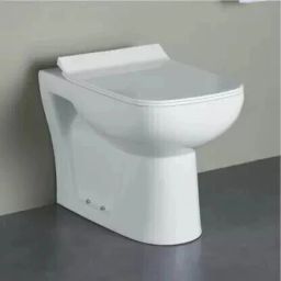 Ceramic EWC P Trap with Slim Hydraulic Soft Close Seat Cover 54cm x 34cm x 40cm Floor Mounted European Water Closet Western Commode P Trap Western Commode-0