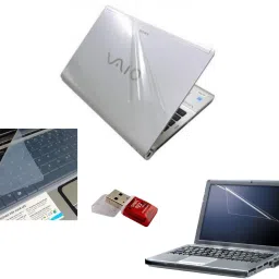 Advik Arts 4in1 Combo of Transparent Skin Sticker, USB Card Reader, Screen & Key Guard for All Laptop & Notebook Combo Set-image-41