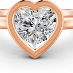 2Ct Heart Cut Moissanite Women Bezel Set Solitaire Ring 14K Rose Gold Plated Sterling Silver Moissanite Gold Plated Ring-image-43