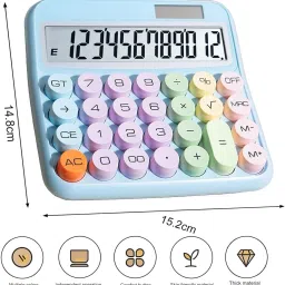 salepsuhh Calculator 12 Digit Large LCD Display Big Button for Office & Kids | Multicolour XL Display 12D Basic Calculator image 2