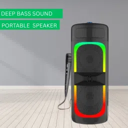 GUGGU Bluetooth (PORTABLE WIRELESS PARTY SPEAKER) With Karaoke Mic and RGB LightsQ291 40 W Bluetooth Tower Speaker-picture-18