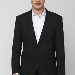 peter england Men Checkered Single Breasted Formal Blazer-picture-15