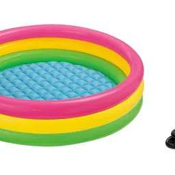 Hand Air Pump With 3ft Round Glow Baby Inflatable Swimming Pool-28
