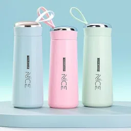 Nice Water Bottle, Glass Inner Liner with Silicone Protective Cover 400 ml Water Bottles-image-78
