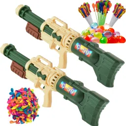 (2 Pichkari +6 Magic Balloon)for Kids Holi & Summer Pool Party Fun Water Gun-image-47