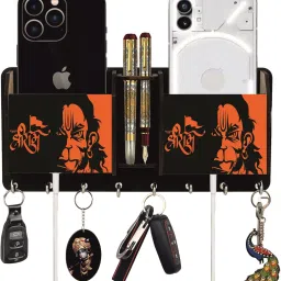 Wooden 2 Pocket Pen Stand Hanuman 8 Hook Brown Wood Key Holder Wood Key Holder Wood Key Holder-image-41