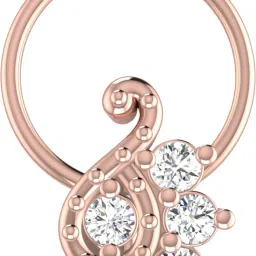 avsar Ashlesha 14kt Cubic Zirconia Rose Gold Nose Wire-image-2