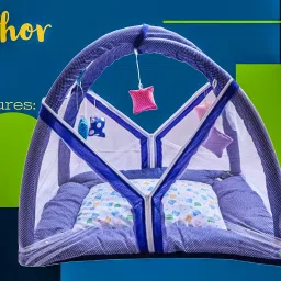 candychor Cotton Infants Washable Baby Play Gym with Mosquito Net, Bedding Set for New Born Babies Mosquito Net image 5