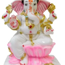WHITE Ganesh Statue ,Ganesh JI Murti , Love Couple , Laxmi Ganesh , Ganesh Murti Decorative Showpiece-17 cm-picture-10