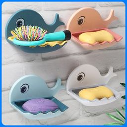 vrdh Fish Shape Cute Adhesive Waterproof Wall Mounted Soap Dish(PACK OF 1)1.36-picture-1