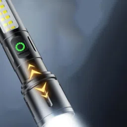 Metal Led Torch Light Long Range 2 Km With Type C Charging Port & 6 in 1 Torch-3
