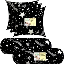 3 Cushion And 2 Microfibre Geometric Bolster Pack of 5-image-30