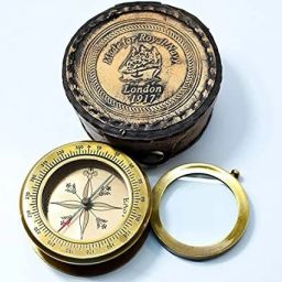 Vintage Brass Royal Navy Fold Compass For Outdoor Camping Compass-picture-27