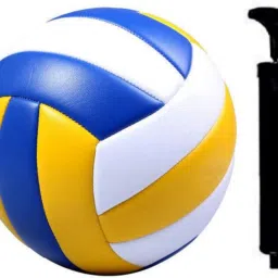 Classic Volleyball 18 Size -4 with Air pump ( pack of 1) Volleyball - Size: 4-picture-15