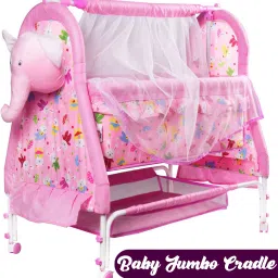 JUMBO Best Premium Quality PRAM|Comfortable for Baby with Mosquito Net & Wheels Pram-11