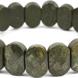 REIKI CRYSTAL PRODUCTS Natural Pyrite Exotic Crystal Stone Bracelet for Unisex White Gold Beads Bracelet-image-4
