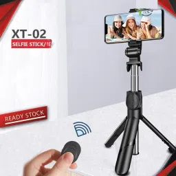 Blue Birds 3in1 Wireless Selfie Stick Tripod XT-02 Foldable Bluetooth Shutter Remote for Photo, Video & Live Steaming Extendable Handheld Stand Tripod for Smartphones Use For Videos Tripod image 2