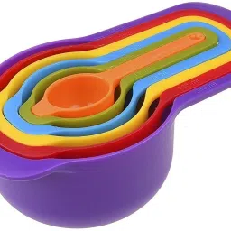 modone Measuring Cups and Spoons - Space Saving Design Colorful Kitchen Cooking and Baking Measurement Measuring Cups Spoons Set (Multicolor)(M0132) Plastic Measuring Spoon Set image 2