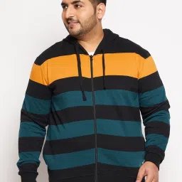 Men Full Sleeve Color Block Hooded Sweatshirt-image-49