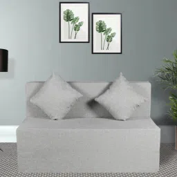 seventh heaven Rest Mantra 8 Inch PU Foam (72x48) 2 Seater Sofa Cum Mattress In Light Grey Colour-picture-11