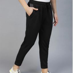 Men Solid Black Track Pants-image-3