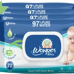 Wet Wipes With Lid | Aloe Vera Extracts| Paraben & Sulphate Free | pack of 8-20