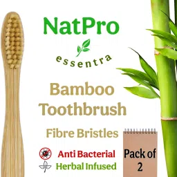 Bamboo toothbrush 2 pcs Herbally infused anti bacterial with fibre bristles Soft Toothbrush-image-18