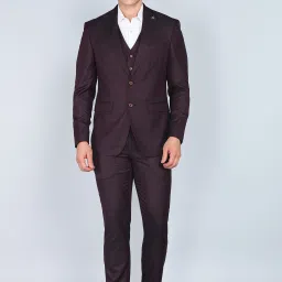 Men Tuxedo Style Self Design Suit-image-92