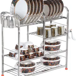 Utensil Kitchen Rack Stainless Steel 4 Layer (24 x 24 inches) Wall Mount Kitchen Dish Rack Steel-image-75