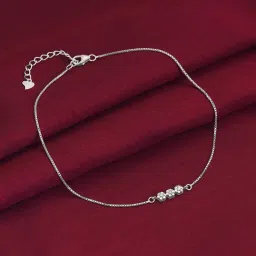 925 Silver Triple Flora Anklet for Women Sterling Silver Toe Anklet-image-13