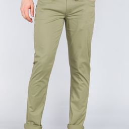 peter england Men Skinny Fit Green Cotton Blend Trousers-picture-44