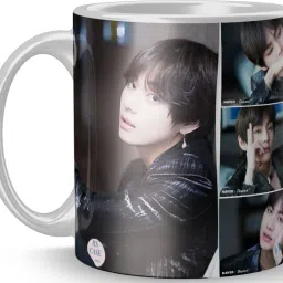 BTS ARMY Printed , BTS Signature , BTS Bangtan Boys , Vogue Music Band V Suga J-Hope Jungkook Jin Jimin Rm BTS Signature Army Best Gift for Boys Girl BTS Lovers B-57 Ceramic Coffee Mug-image-9