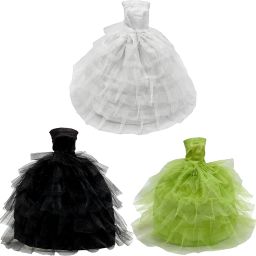 - Handmade Clothes Frock For Dolls [Pack of 3 - White/Black/Green]-43